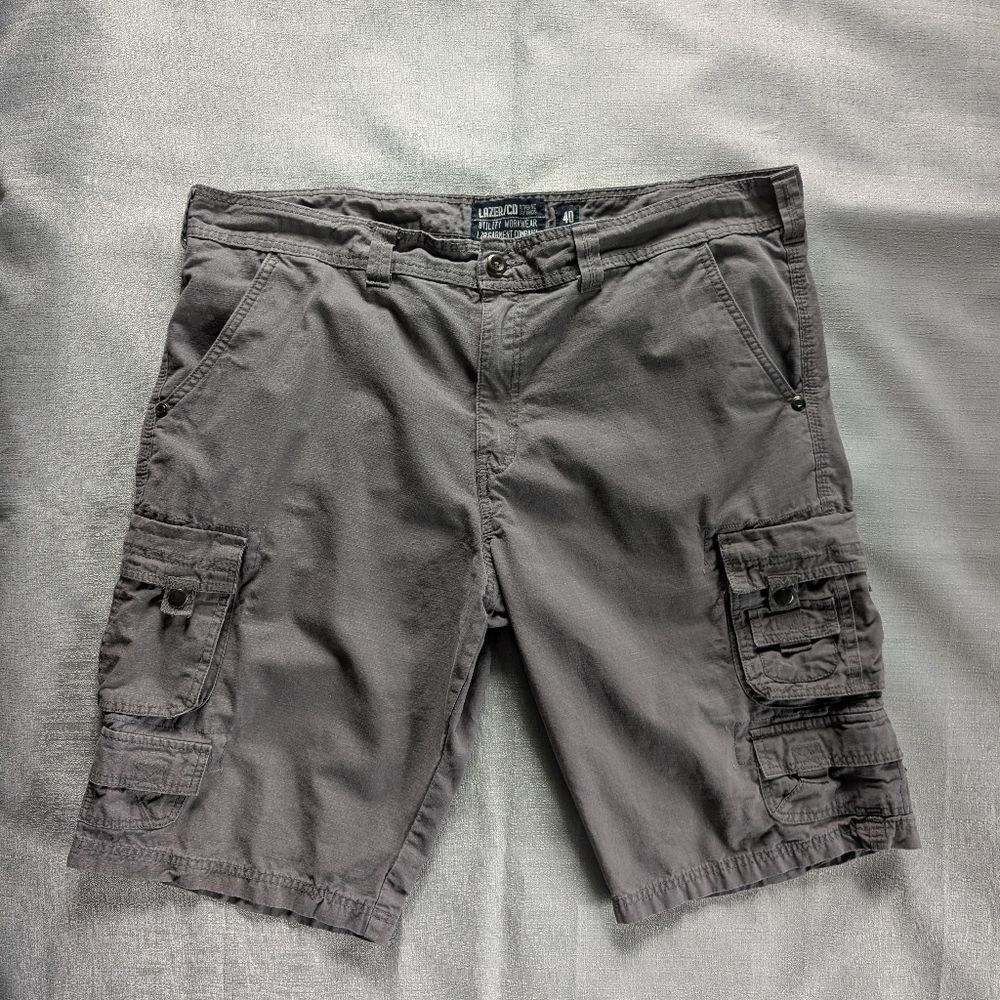 Gray Durable 90's style Utility Cargo Shorts Men's Size 40